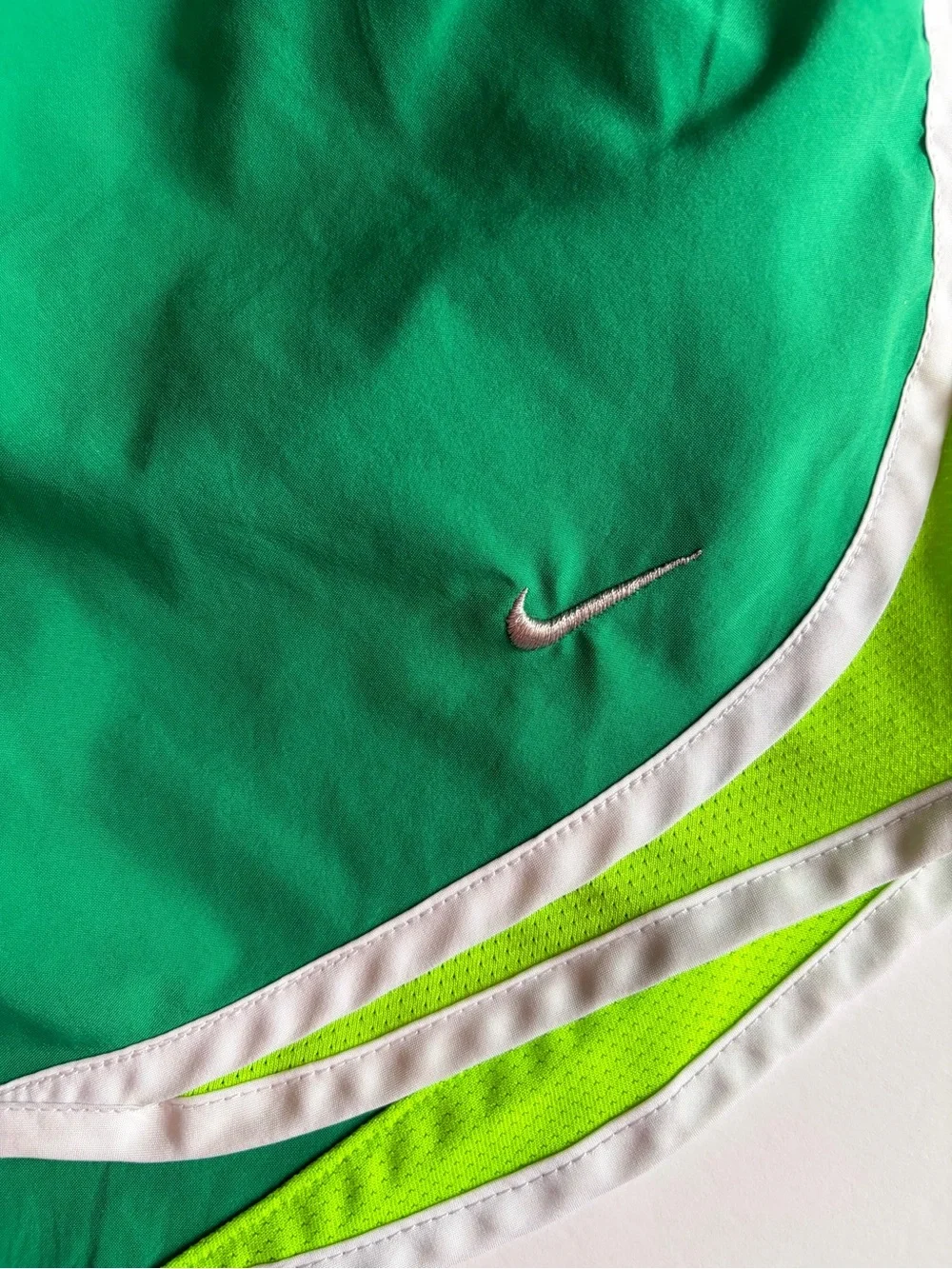 Nike Dri-Fit Women's Green with Neon Yellow Trim Running Shorts Size Small